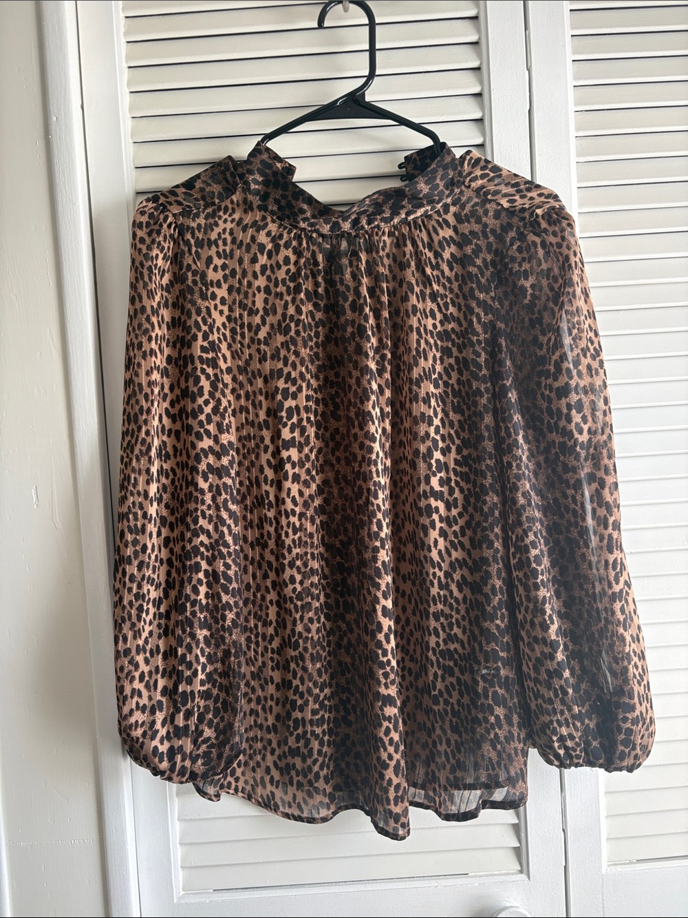 Brown and Black Leopard Print Blouse